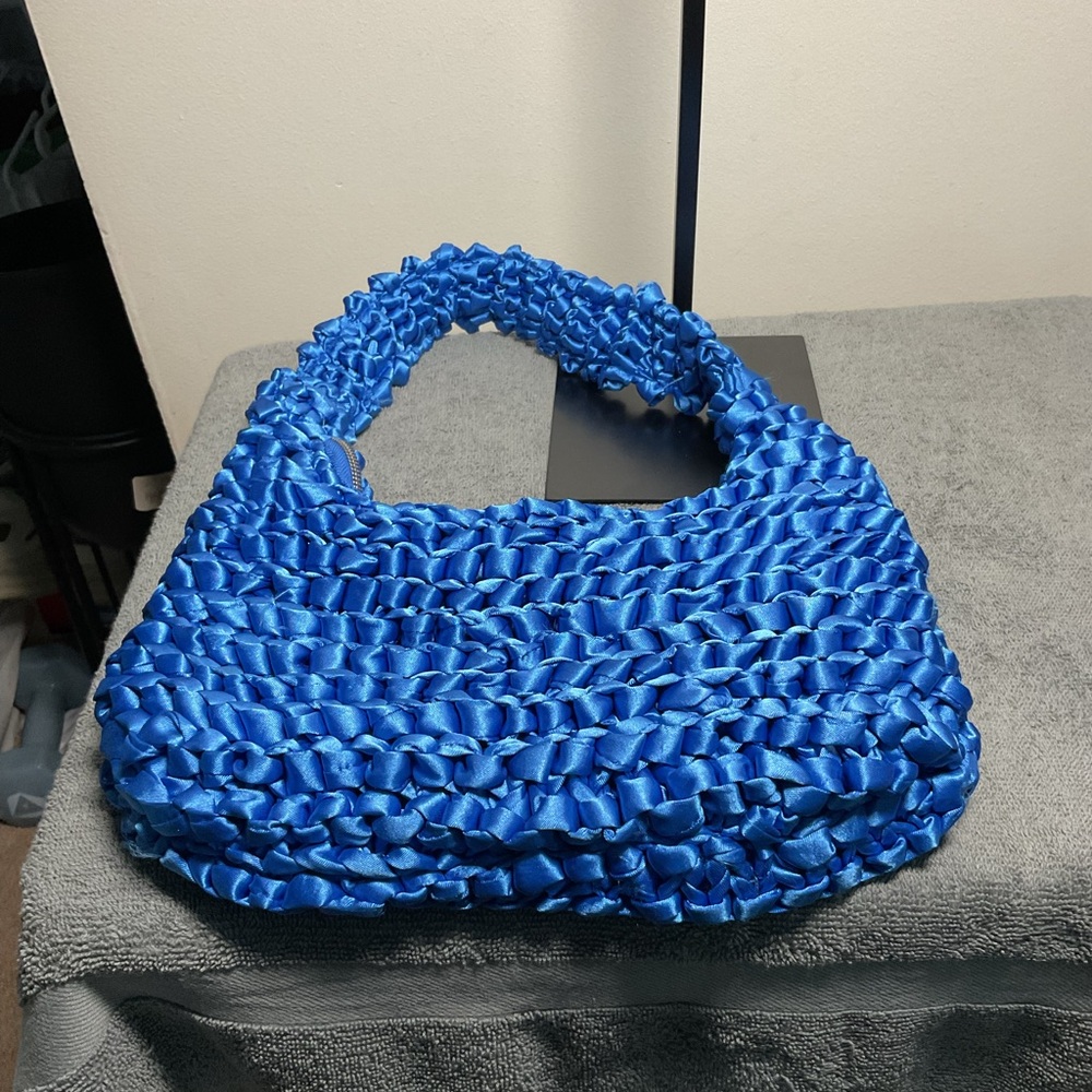 Blue Ruffled Women's Bag - Picture 3 of 9